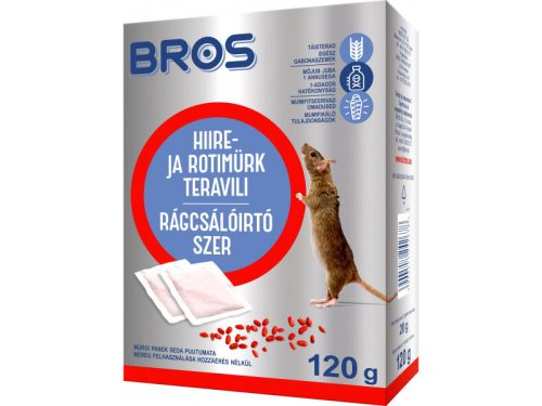 Bros Rágcsálóirtó szer, gabonaszemes, 120g, 29ppm 