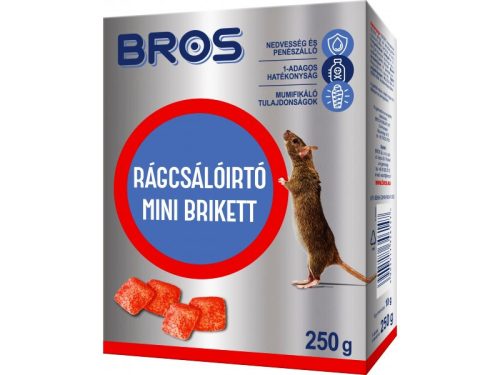 Bros Rágcsálóirtó paraffinos blokk, 250g 29ppm 